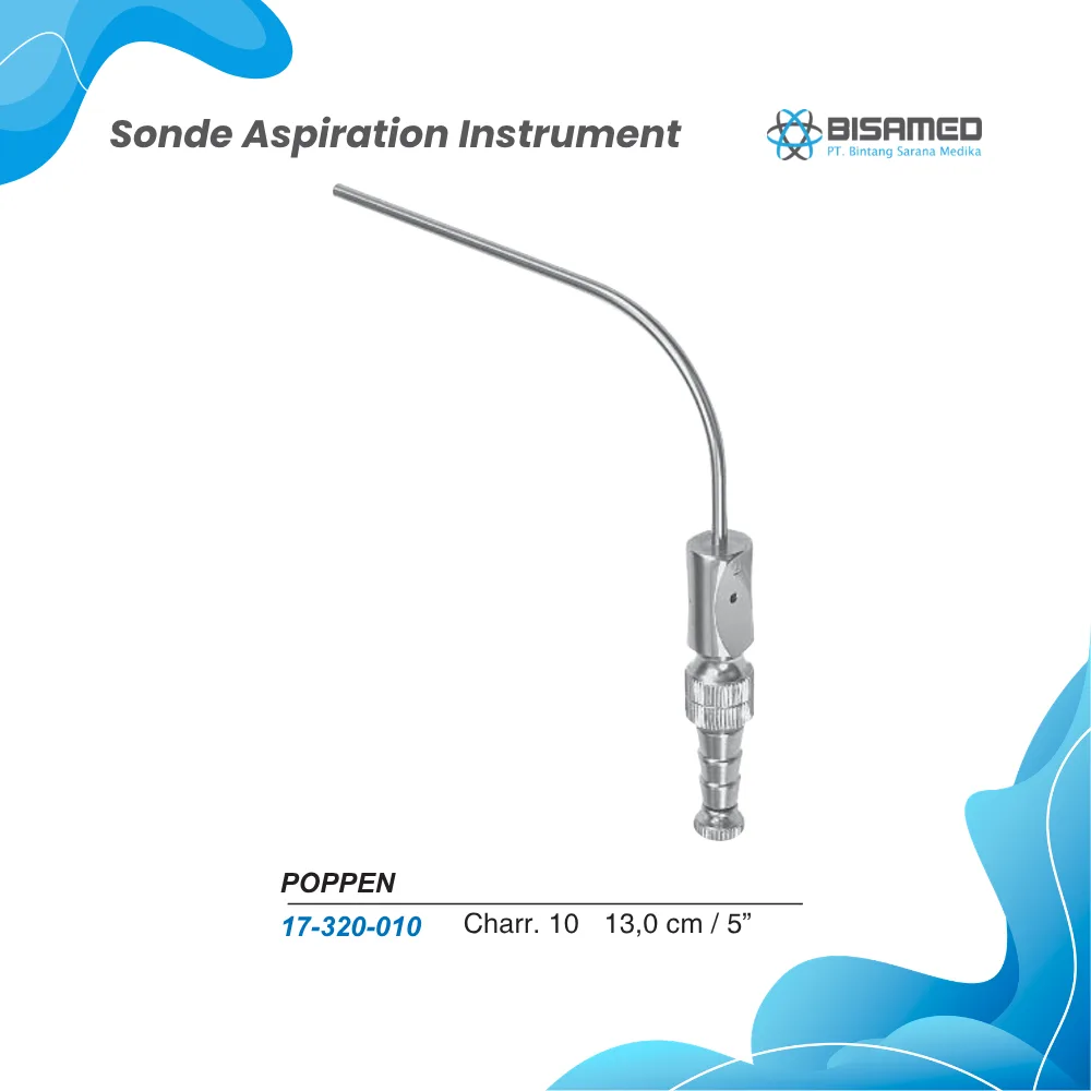 POPPEN Suction Tube 13,0cm /   10Ch.75˚ angled