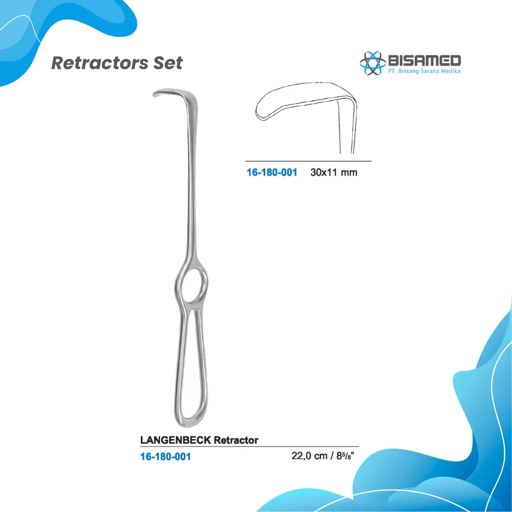 LANGENBECK Retractor 30 x 11 mm / 22,0 cm