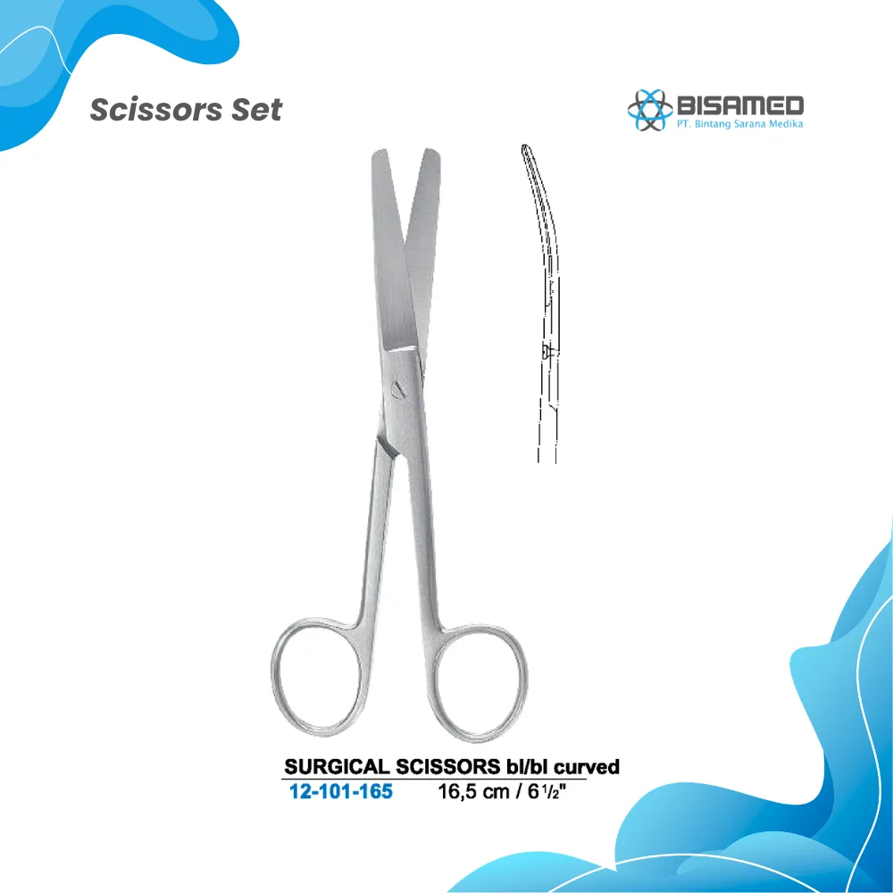 SURGICAL SCISSORS bl/bl curved  15,5 cm