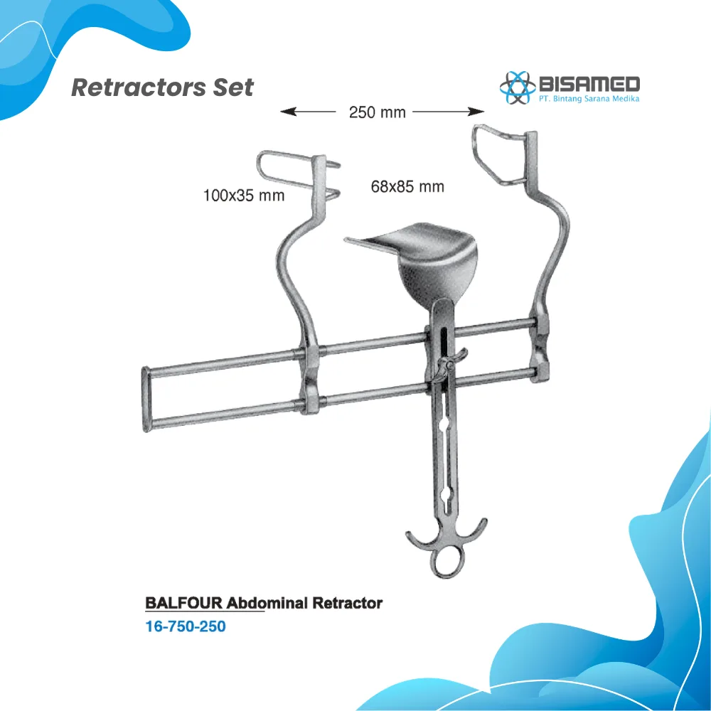 BALFOUR Abdominal Retractor 250 mm, opening