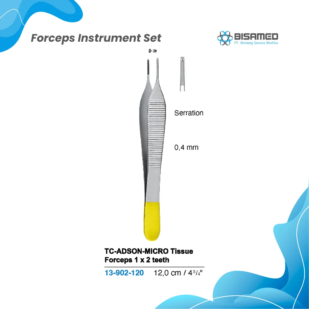 BISAMED TC-ADSON-MICRO Tissue Forceps 1 x 2 teeth 12,0 cm
