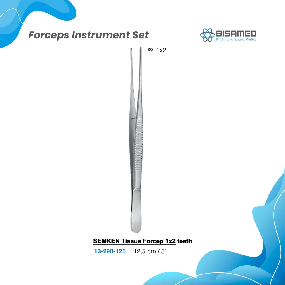 SEMKEN Tissue Forcep 1x2 teeth 12,5 cm