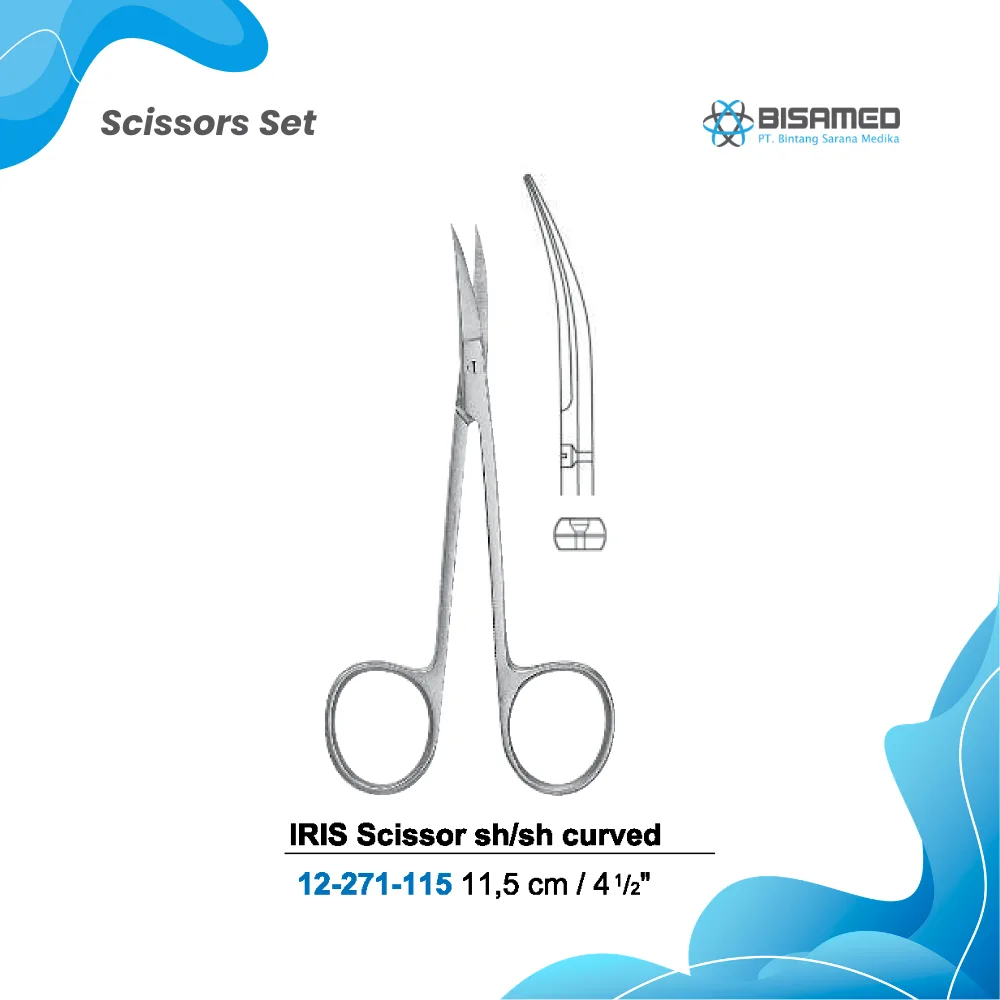 IRIS Scissor sh/sh curved 11,5 cm