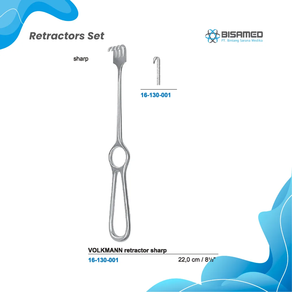 VOLKMANN retractor sharp 1 prong 22,0 cm