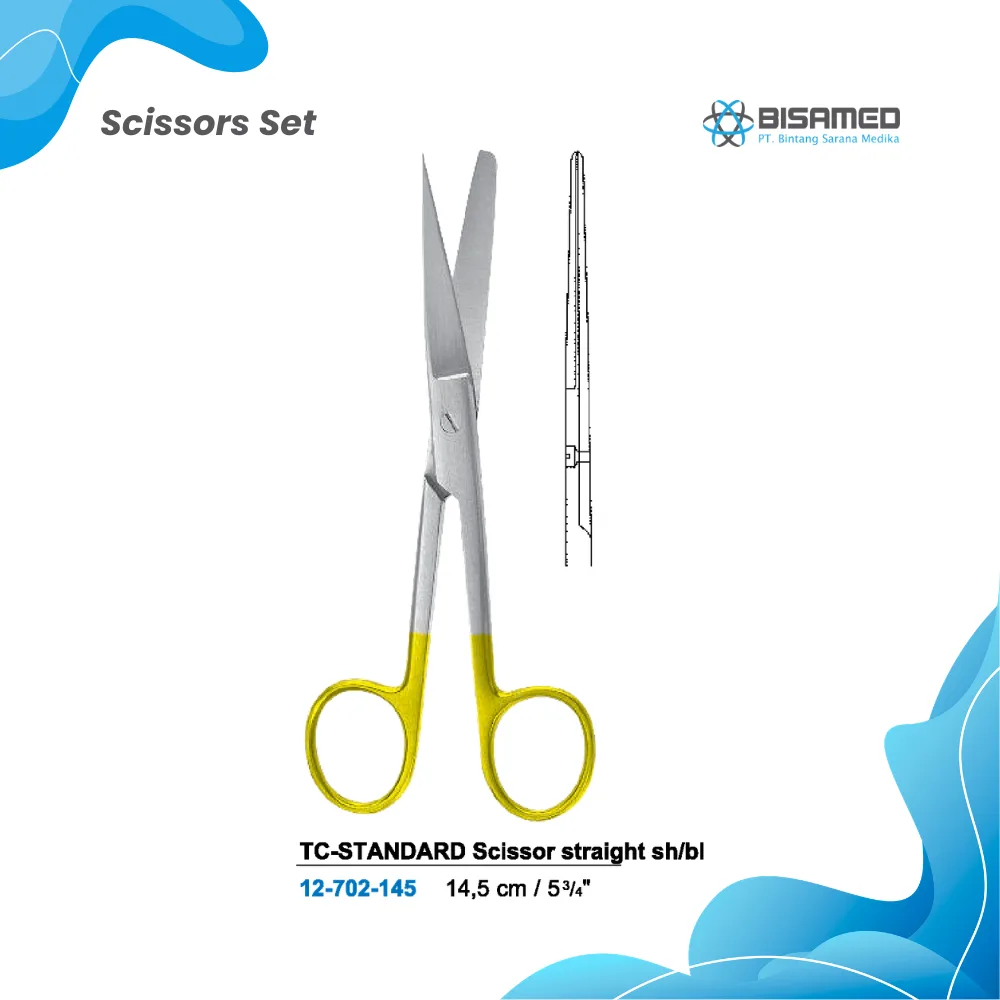TC-STANDARD Scissor straight sh/bl 14,5 cm
