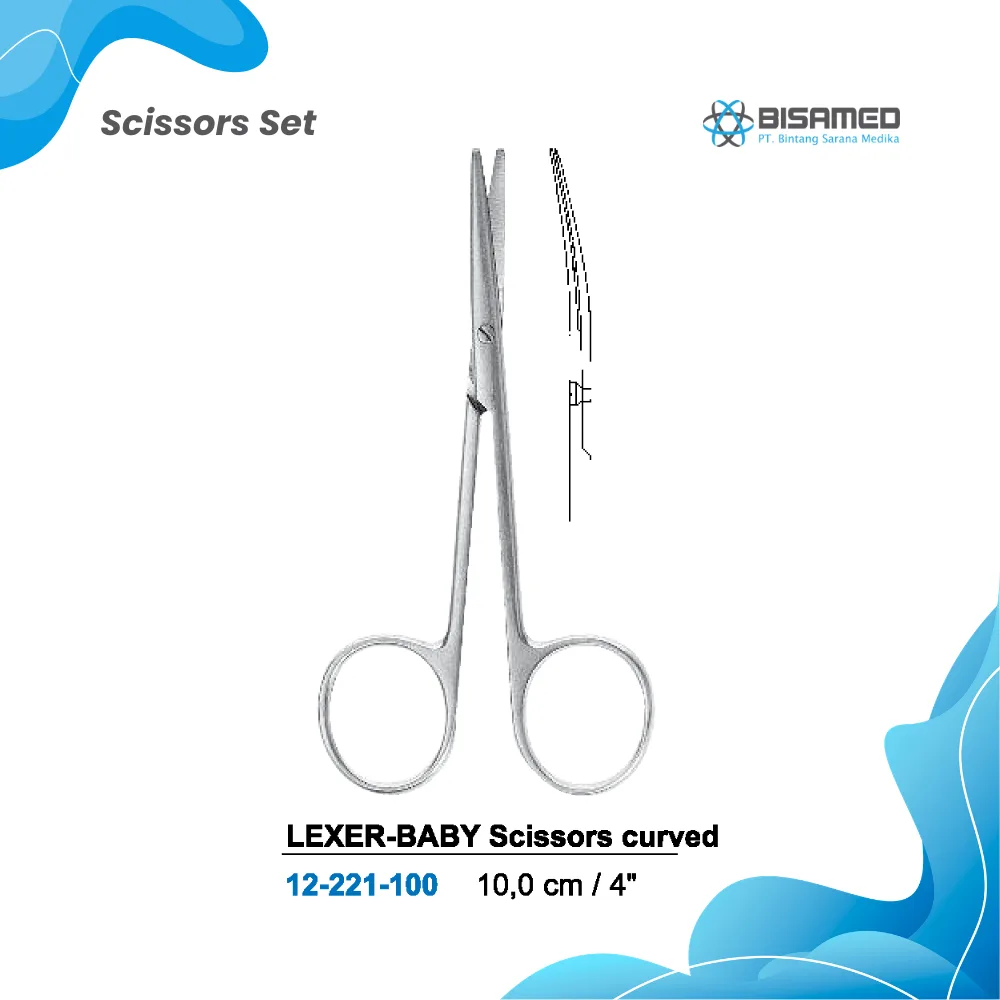 LEXER-BABY Scissors curved 10,0 cm