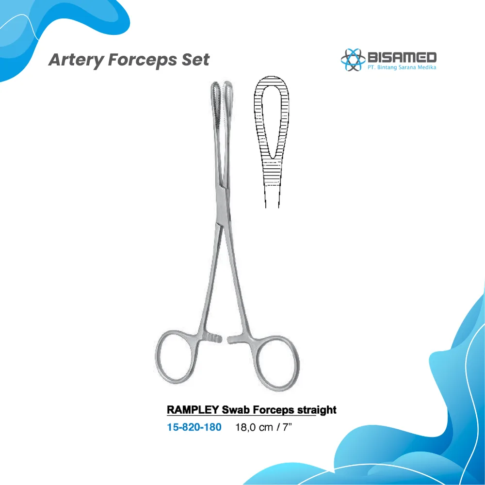 RAMPLEY Swab Forceps straight 18,0 cm