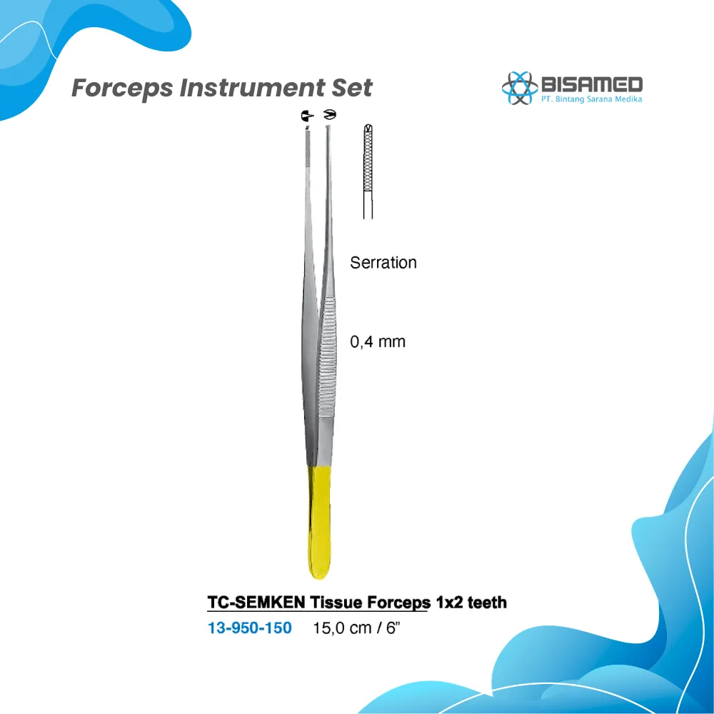 TC-SEMKEN Tissue Forceps 1x2 teeth  15,0 cm